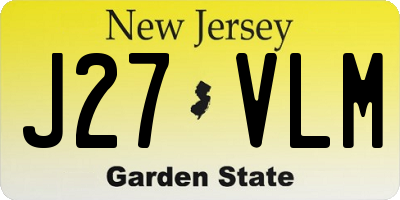 NJ license plate J27VLM