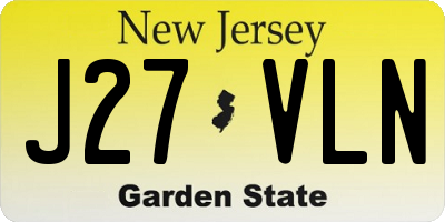 NJ license plate J27VLN