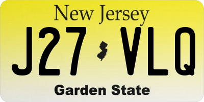 NJ license plate J27VLQ