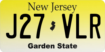 NJ license plate J27VLR