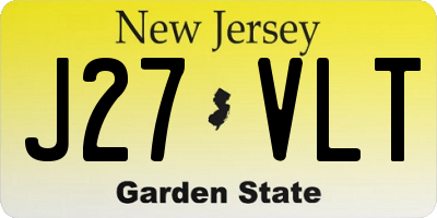 NJ license plate J27VLT