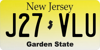 NJ license plate J27VLU
