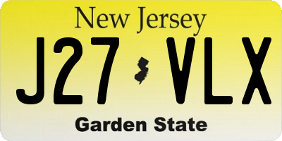 NJ license plate J27VLX