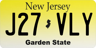 NJ license plate J27VLY
