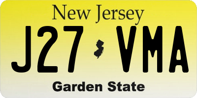 NJ license plate J27VMA