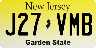 NJ license plate J27VMB