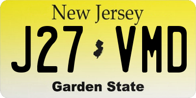 NJ license plate J27VMD