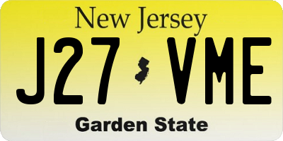 NJ license plate J27VME