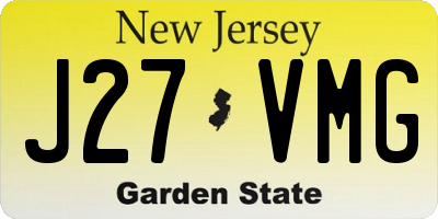 NJ license plate J27VMG