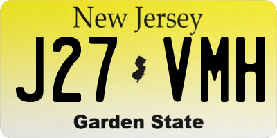 NJ license plate J27VMH