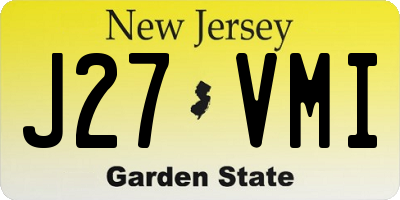 NJ license plate J27VMI