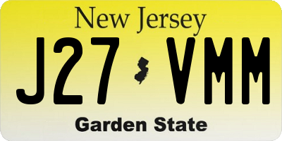 NJ license plate J27VMM
