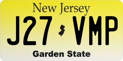 NJ license plate J27VMP