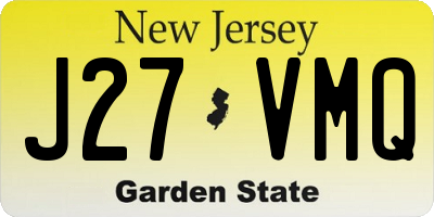 NJ license plate J27VMQ