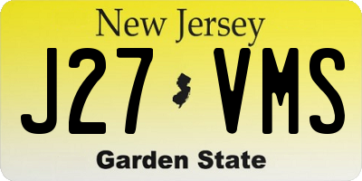 NJ license plate J27VMS