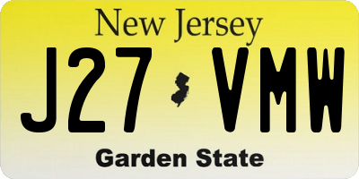 NJ license plate J27VMW