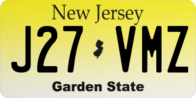 NJ license plate J27VMZ