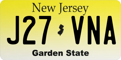 NJ license plate J27VNA