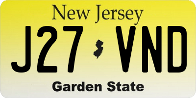 NJ license plate J27VND
