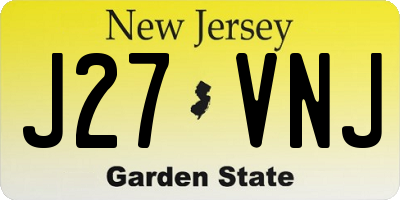 NJ license plate J27VNJ