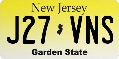 NJ license plate J27VNS