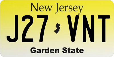 NJ license plate J27VNT