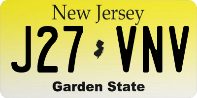 NJ license plate J27VNV