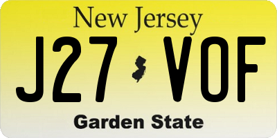 NJ license plate J27VOF