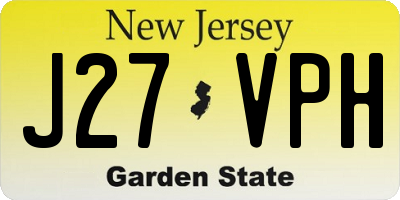 NJ license plate J27VPH