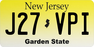 NJ license plate J27VPI