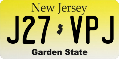 NJ license plate J27VPJ