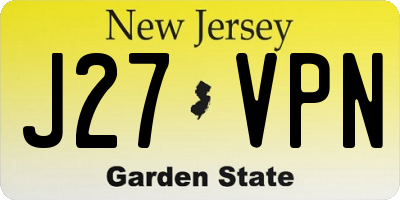 NJ license plate J27VPN
