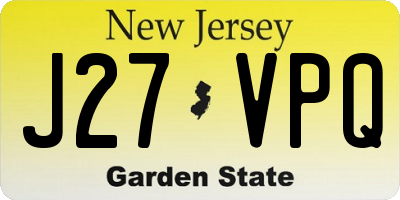 NJ license plate J27VPQ