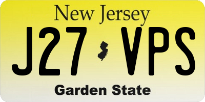 NJ license plate J27VPS