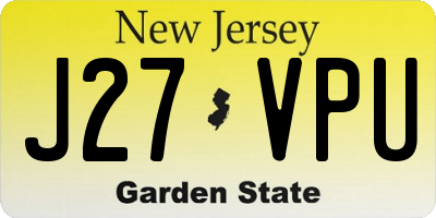 NJ license plate J27VPU