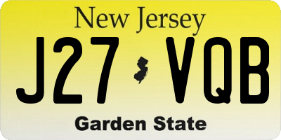 NJ license plate J27VQB