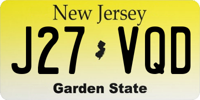 NJ license plate J27VQD
