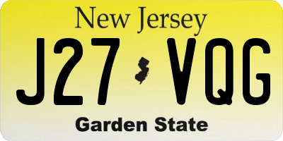 NJ license plate J27VQG