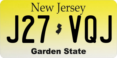 NJ license plate J27VQJ
