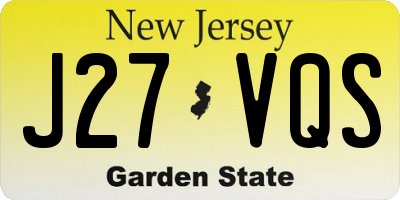 NJ license plate J27VQS