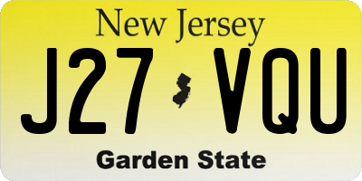 NJ license plate J27VQU
