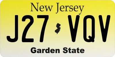 NJ license plate J27VQV