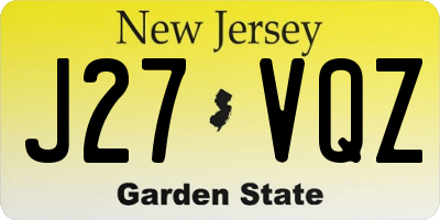NJ license plate J27VQZ