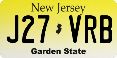 NJ license plate J27VRB