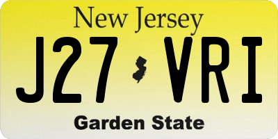NJ license plate J27VRI