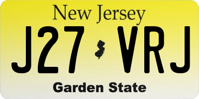 NJ license plate J27VRJ