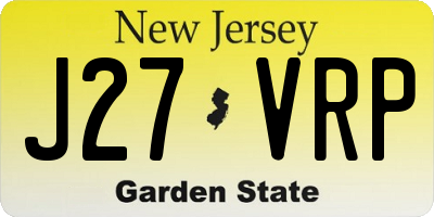 NJ license plate J27VRP