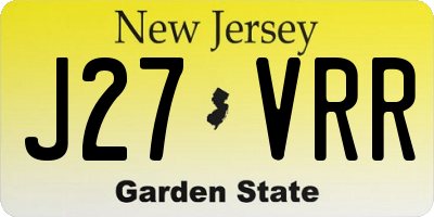 NJ license plate J27VRR