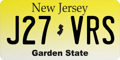 NJ license plate J27VRS