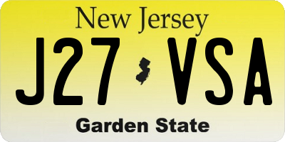 NJ license plate J27VSA